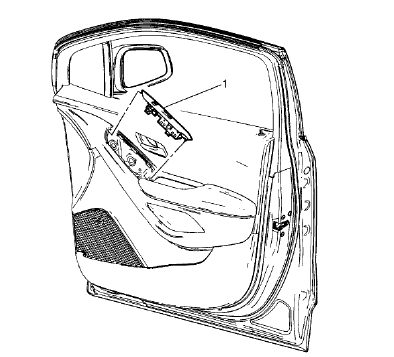 Fig. 6: Front Side Door Armrest Switch Mount Plate - Passenger Side Door