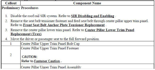 Center Pillar Upper Trim Panel Replacement (Trax)