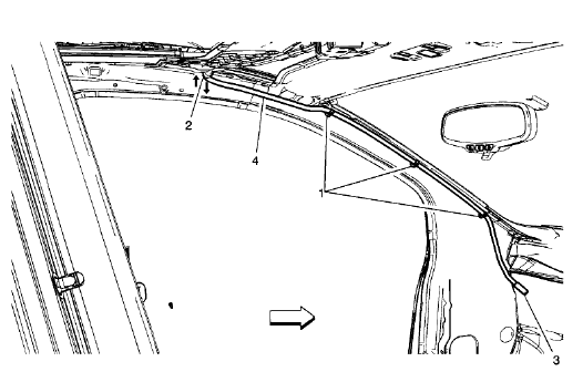 Fig. 5: Sunroof Housing Front Drain Hose